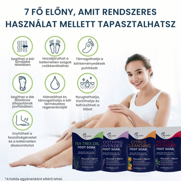 Refresher Spa Lábáztató Epsom Só Válogatott Ásványi Anyagokkal és Növényi olajokkal