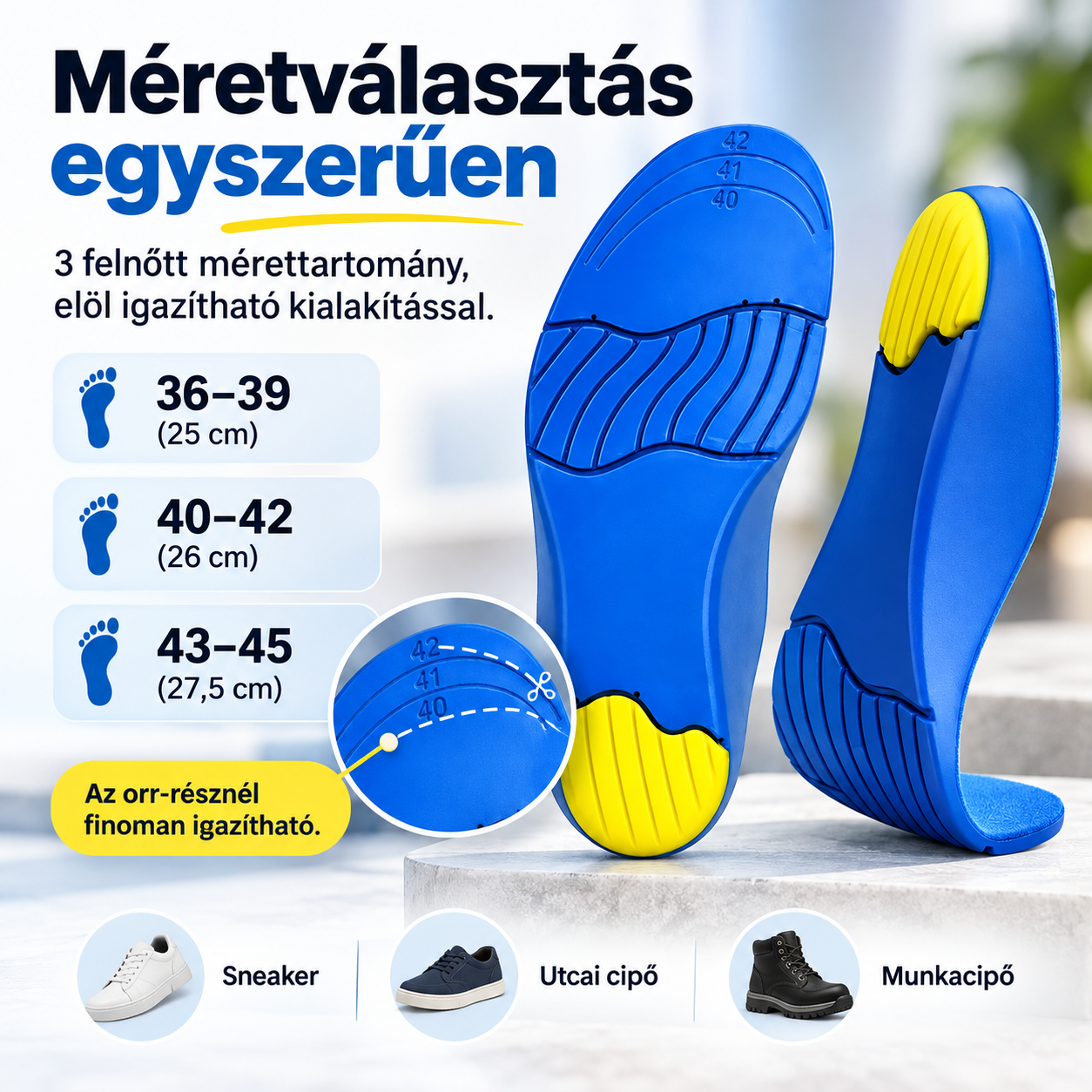Active Pro méretválasztás és cipőbe illesztés