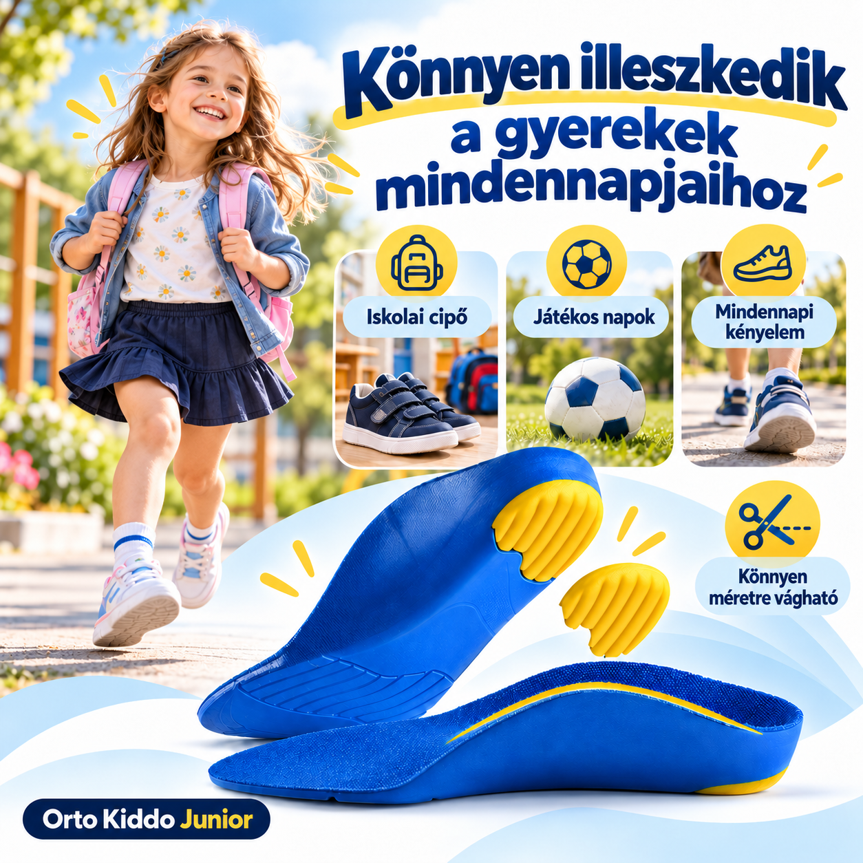 Orto Kiddo Junior iskolai cipőhöz, játékos napokhoz és mindennapi használathoz