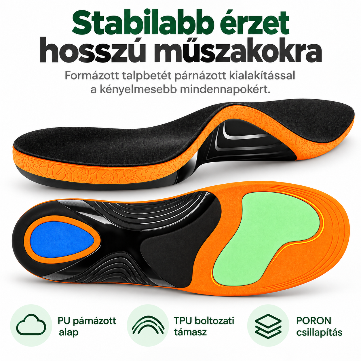 Orto Worker többrétegű prémium talpbetét munkacipőbe és hosszú műszakokra